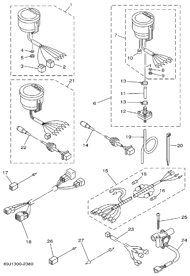 Yamaha A1 METER parts diagram